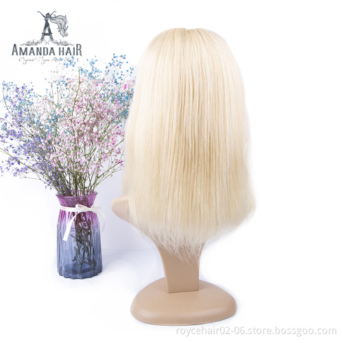 10a 10" 12" 14" 16" Wholesale Brazilian Virgin Human Hair Cuticle Aligned T Part 613 Lace Frontal Bob Wig